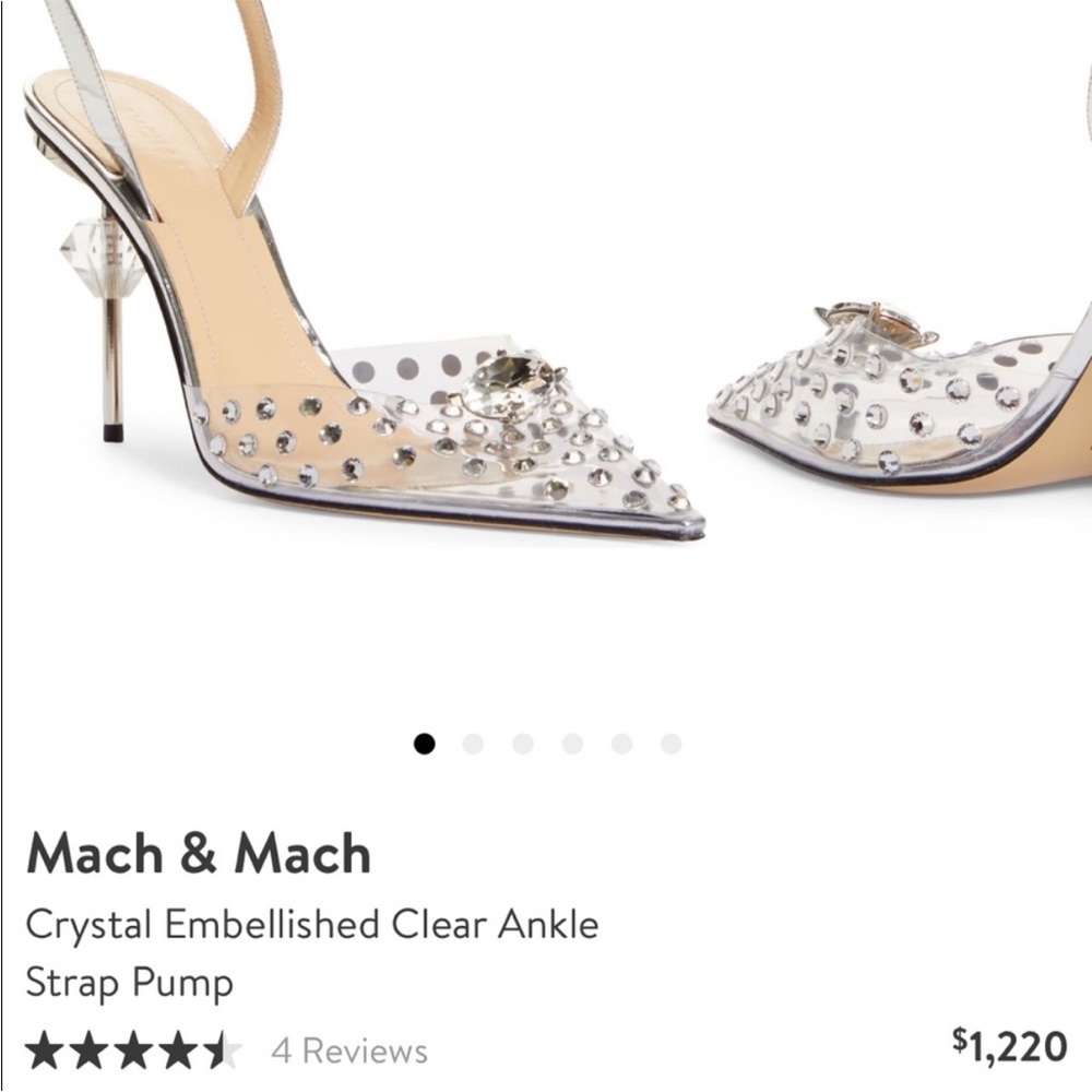 Mach & Mach Crystal Embellished Clear Heels